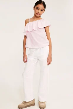 One shoulder-topp med volang
