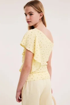 One shoulder-topp med volang