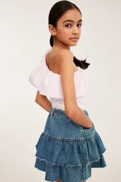 One shoulder volangtopp