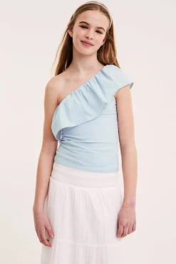 One shoulder volangtopp
