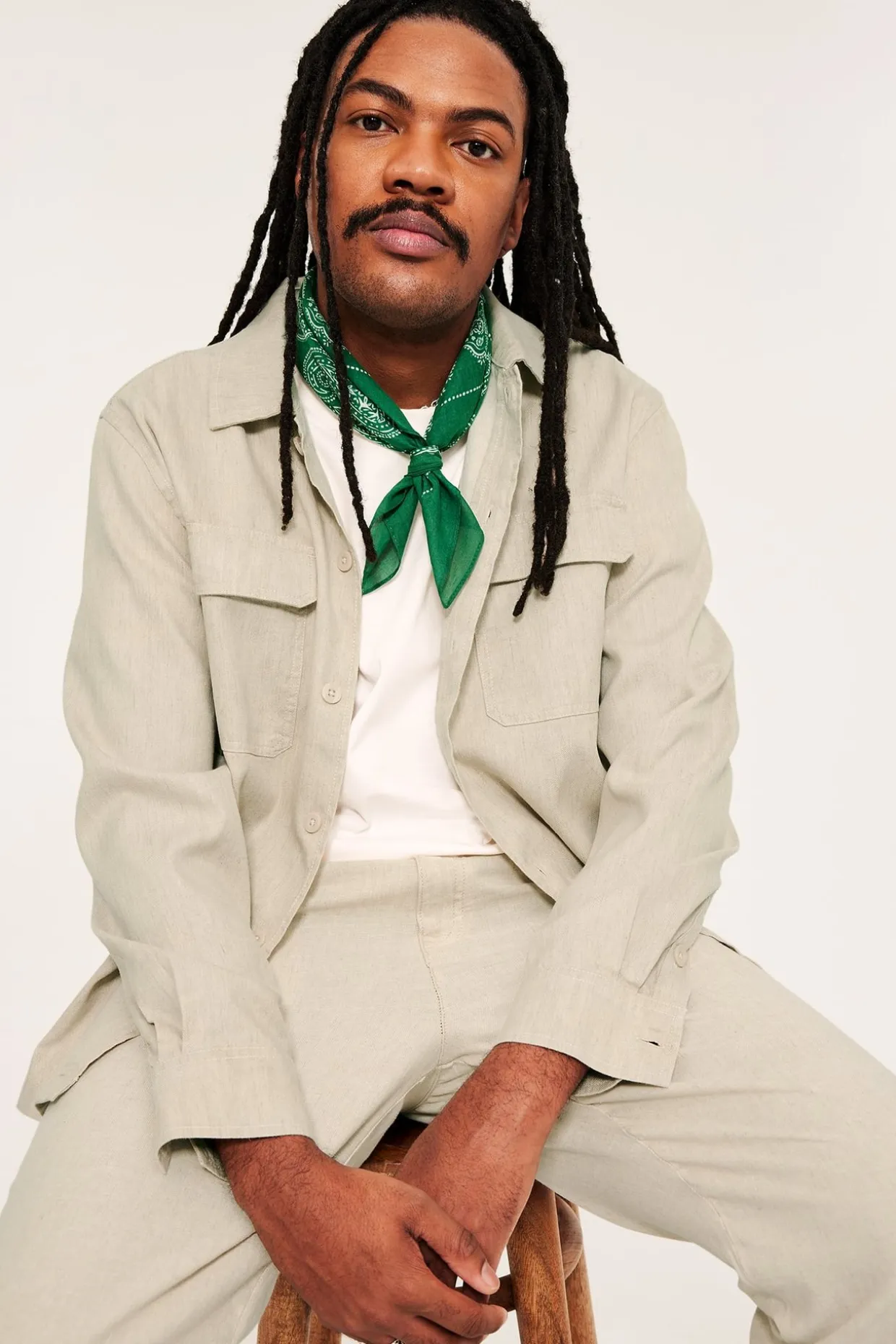 Overshirt i linblanding