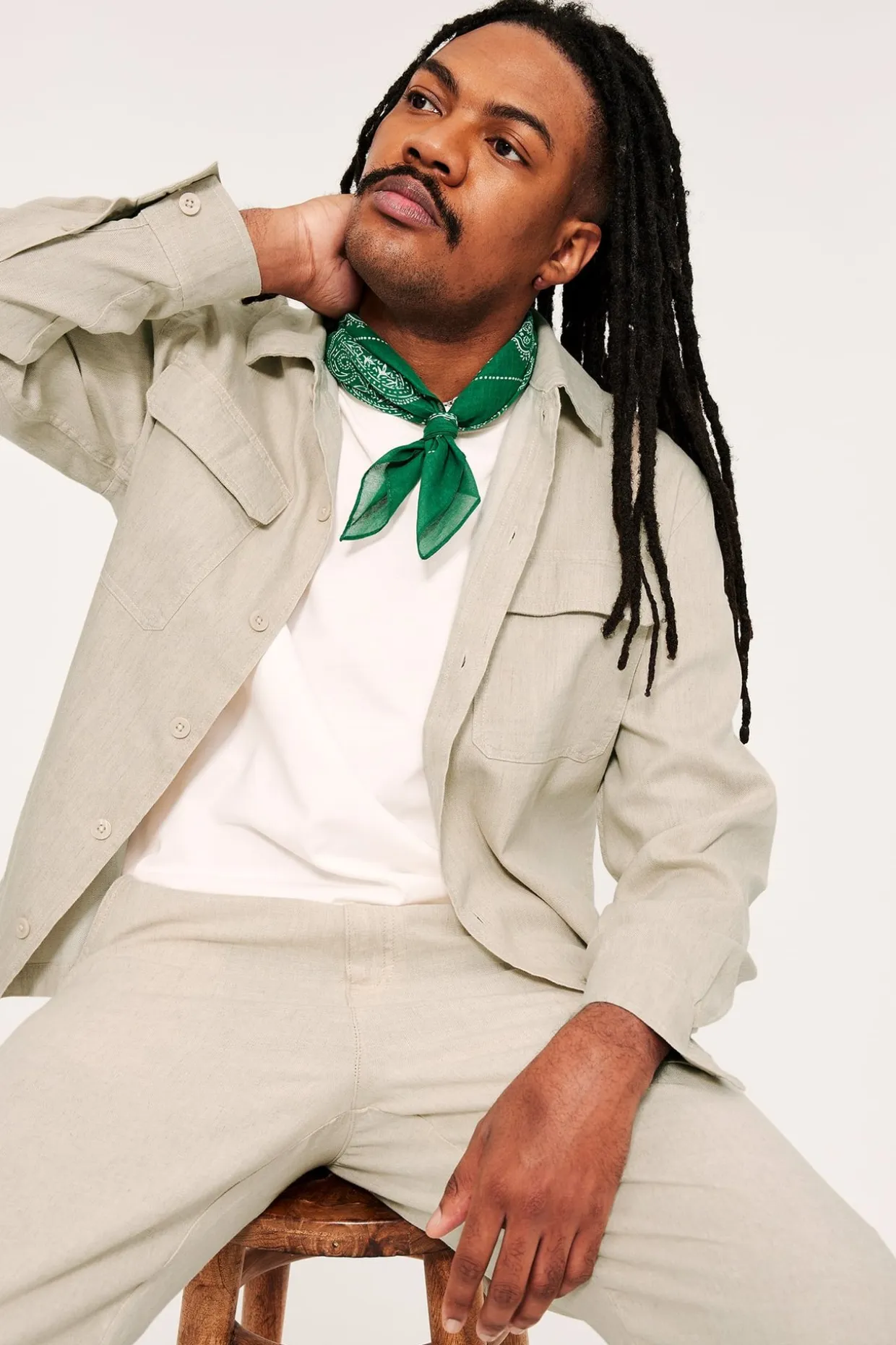 Overshirt i linblanding