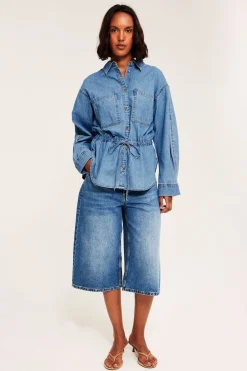 Oversized jeansskjorte