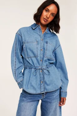 Oversized jeansskjorte
