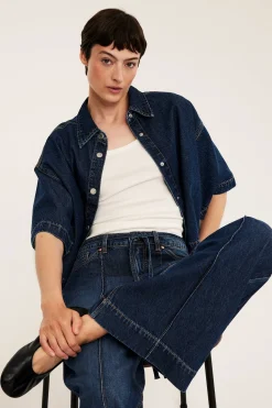 Oversized jeansskjorte