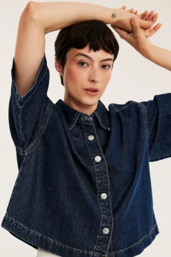 Oversized jeansskjorte