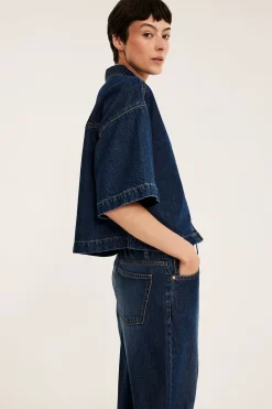 Oversized jeansskjorte