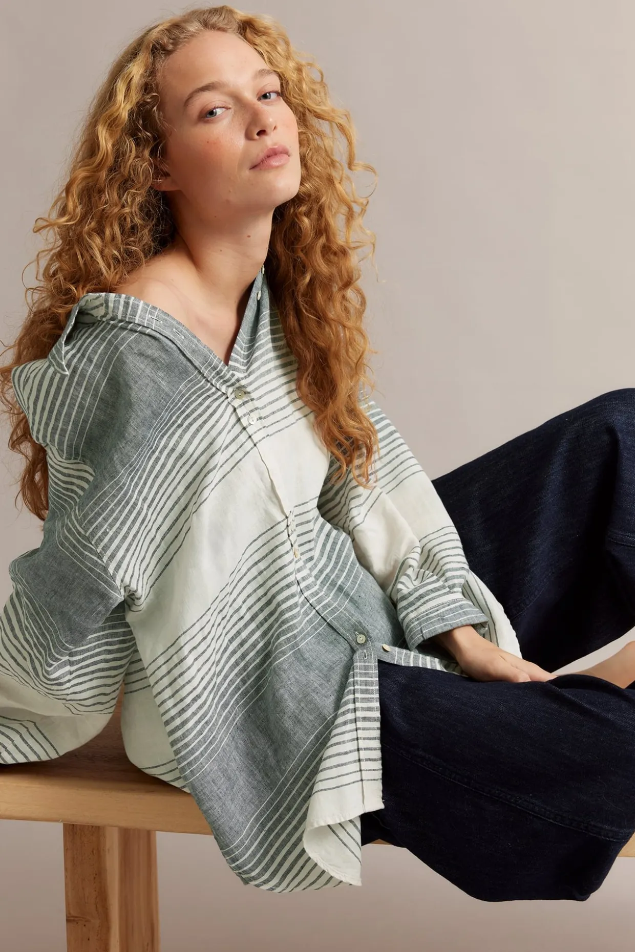 Oversized linskjorte