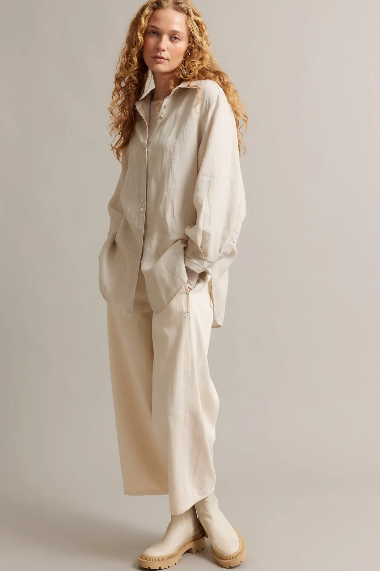Oversized linskjorte
