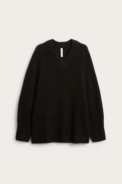 Oversized strikket genser i ullblanding