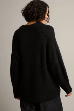 Oversized strikket genser i ullblanding