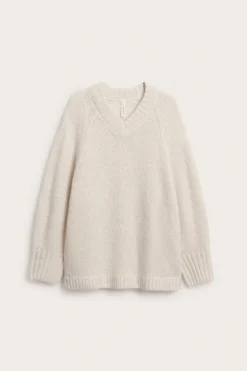 Oversized strikket genser i ullblanding