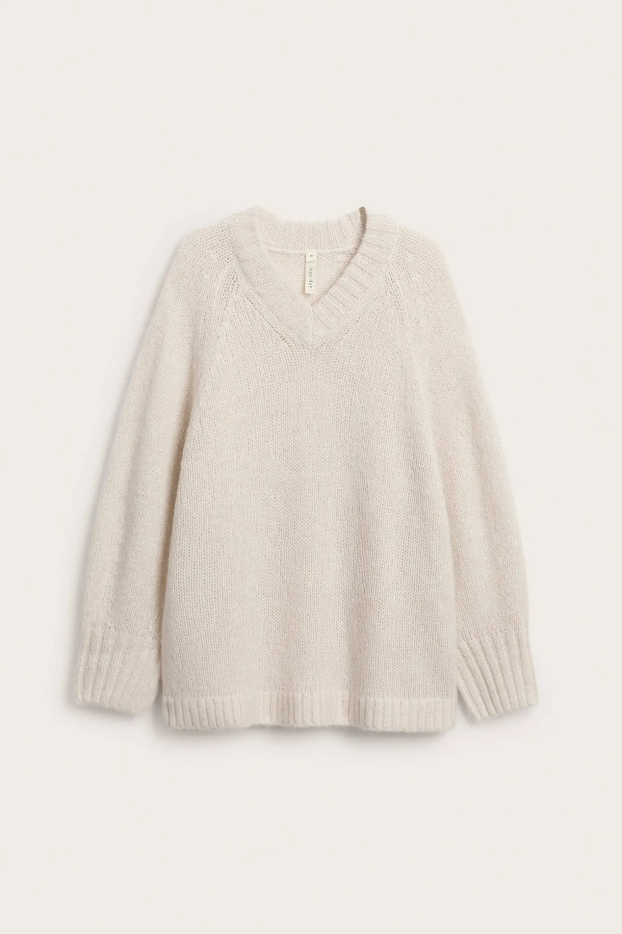 Oversized strikket genser i ullblanding