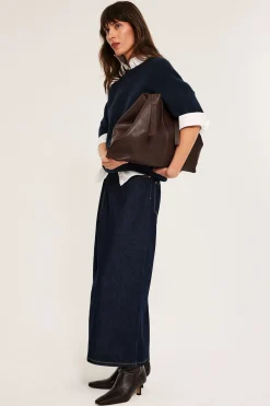 Oversized strikket t-skjorte