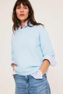 Oversized strikket t-skjorte