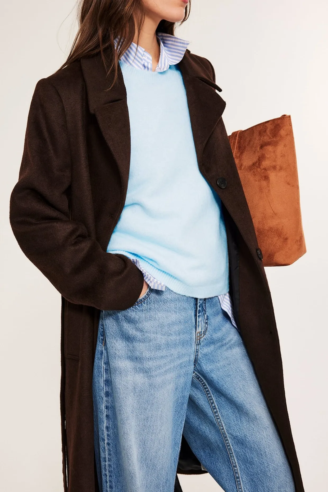 Oversized strikket t-skjorte