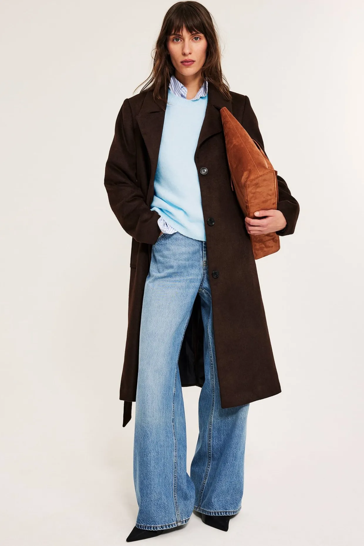 Oversized strikket t-skjorte