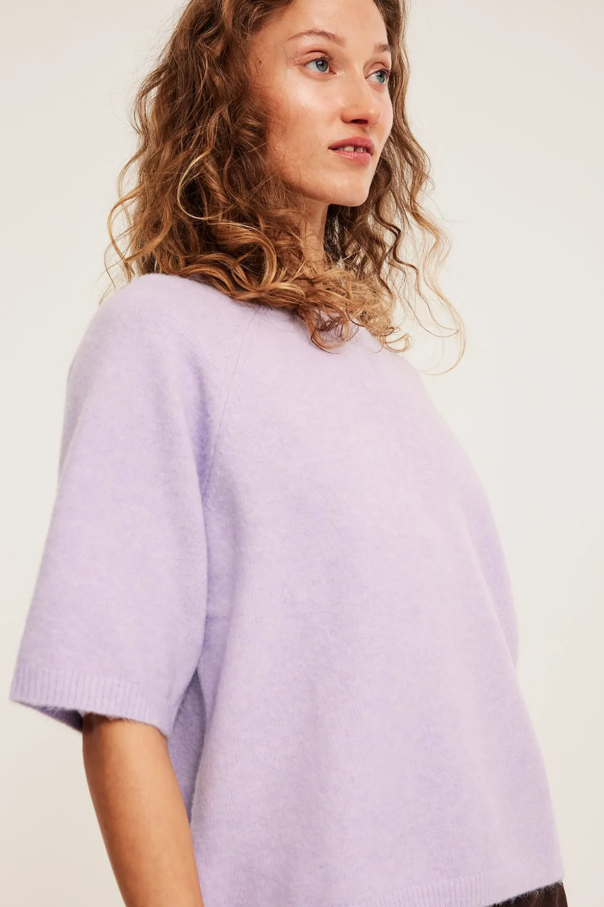 Oversized strikket t-skjorte