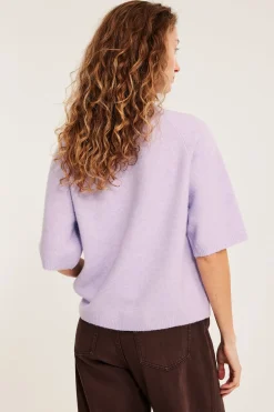 Oversized strikket t-skjorte