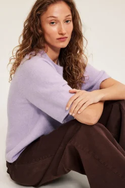 Oversized strikket t-skjorte