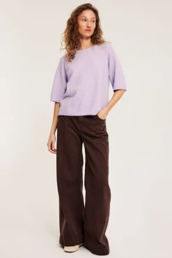 Oversized strikket t-skjorte