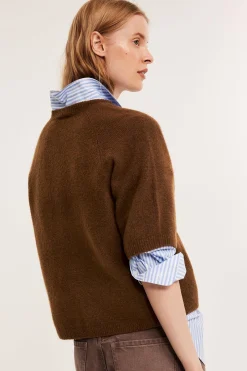 Oversized strikket t-skjorte