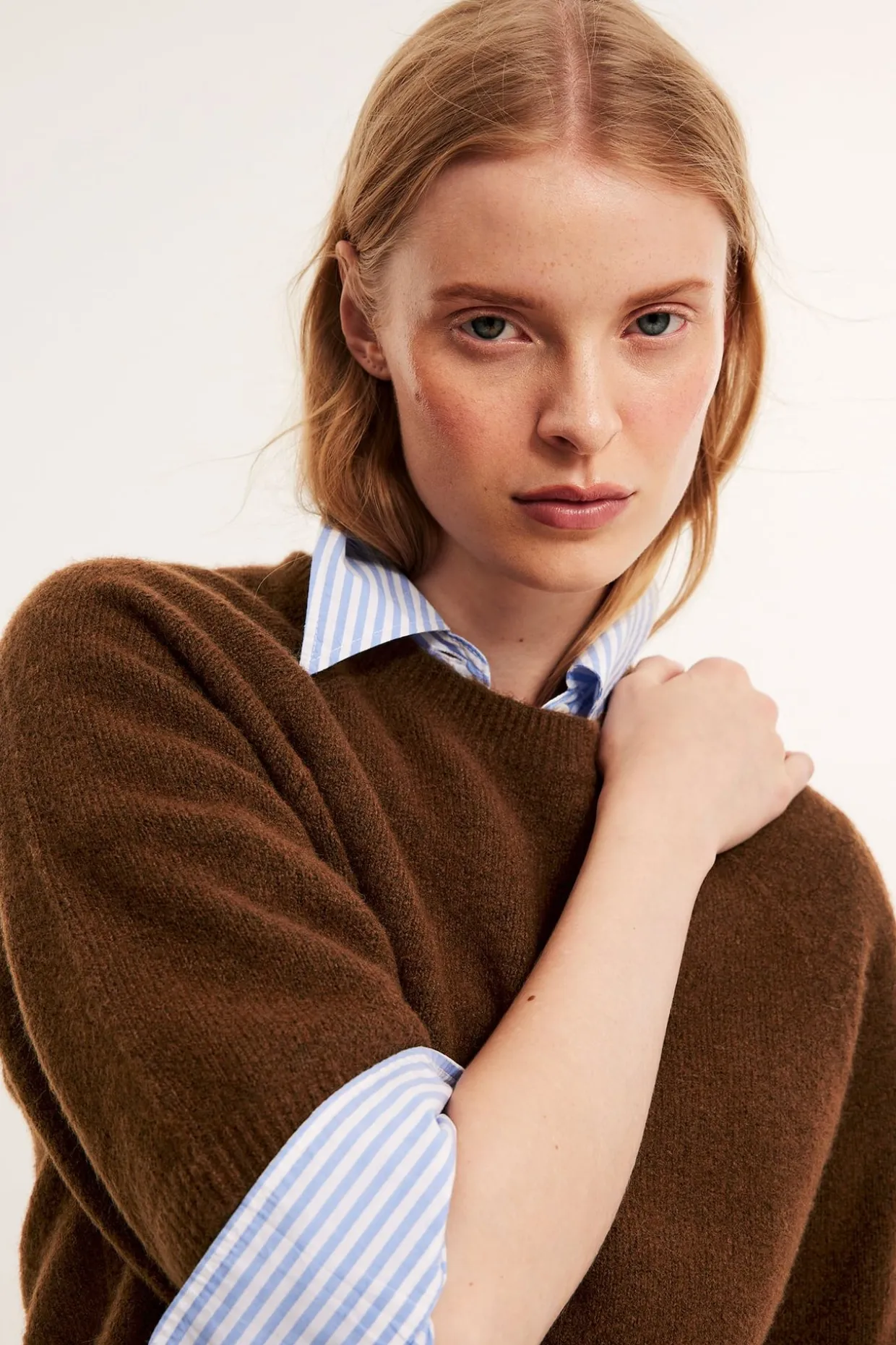 Oversized strikket t-skjorte
