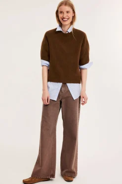 Oversized strikket t-skjorte