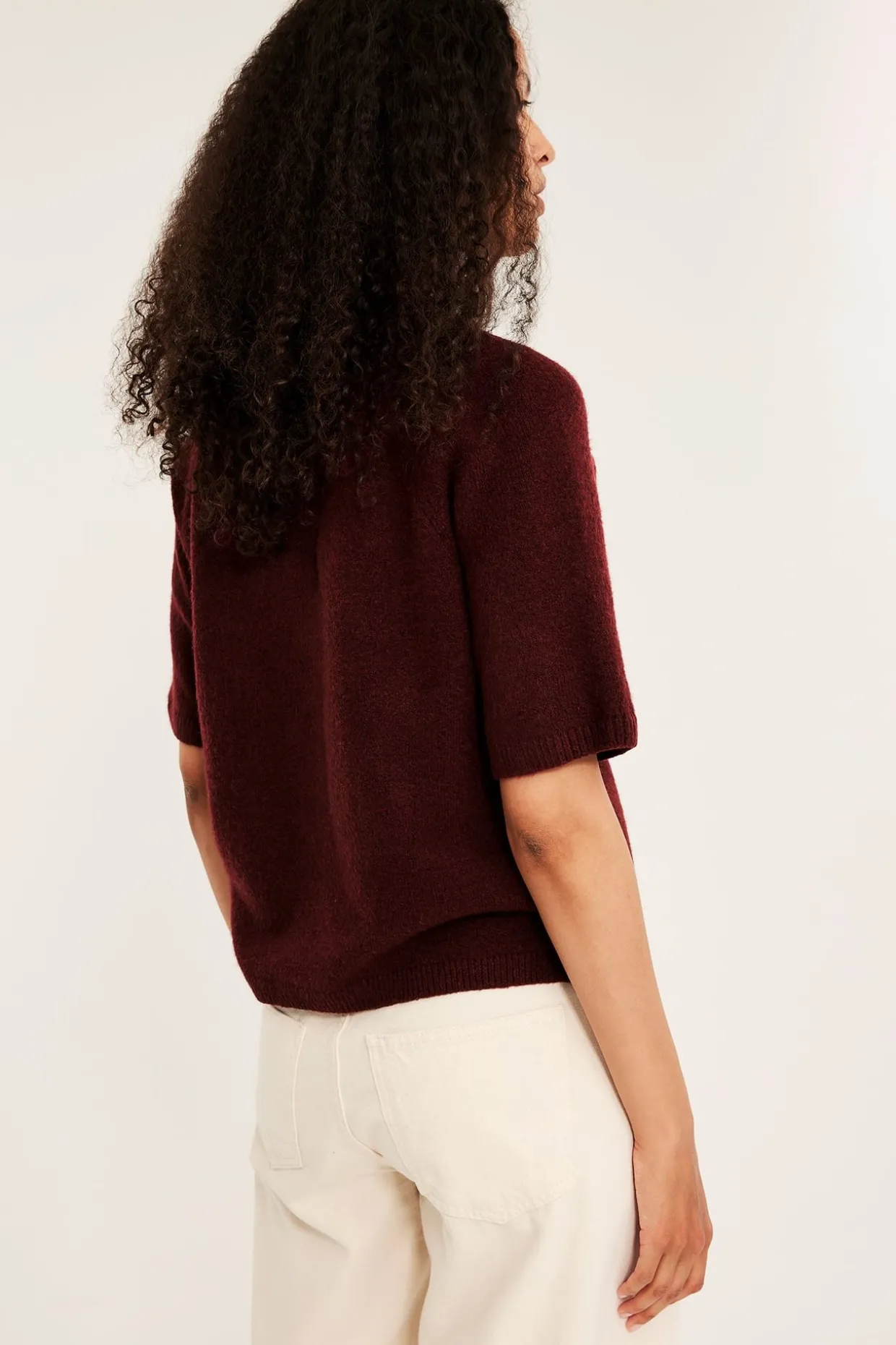 Oversized strikket t-skjorte