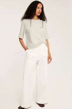 Oversized strikket t-skjorte