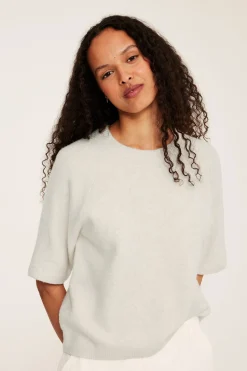 Oversized strikket t-skjorte