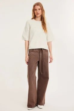 Oversized strikket t-skjorte