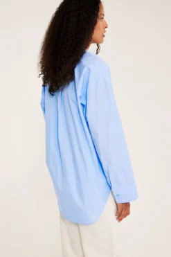 Oversized T-skjorte i bomullspoplin