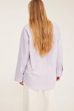 Oversized T-skjorte i bomullspoplin