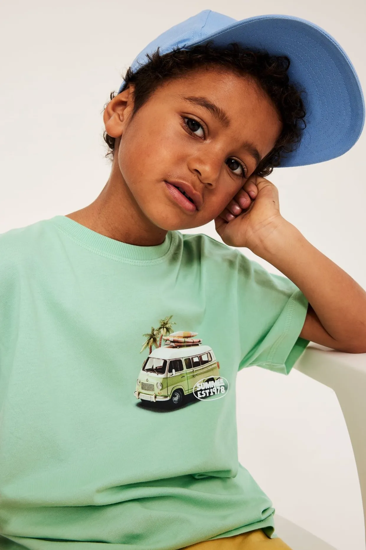 Oversized T-skjorte med bilmotiv