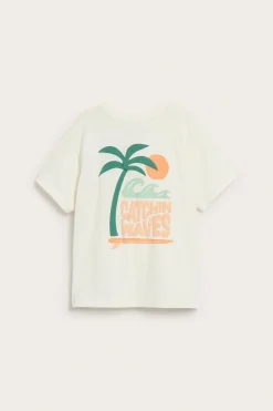 Oversized T-skjorte med strandmotiv