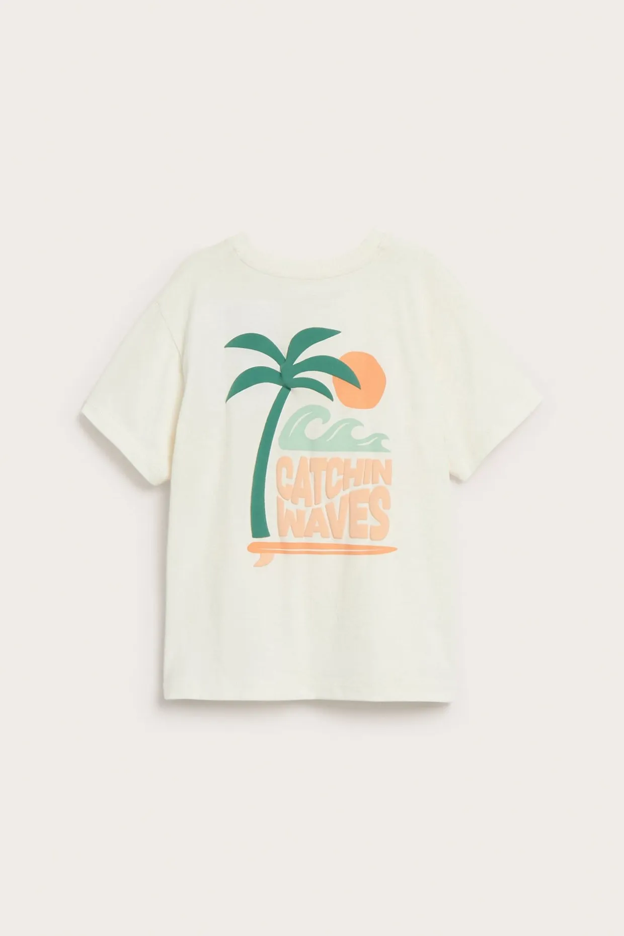 Oversized T-skjorte med strandmotiv