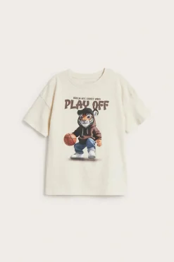 Oversized T-skjorte med tigertrykk