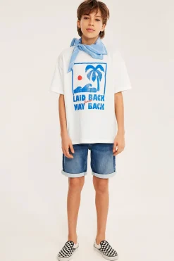 Oversized t-skjorte med trykk