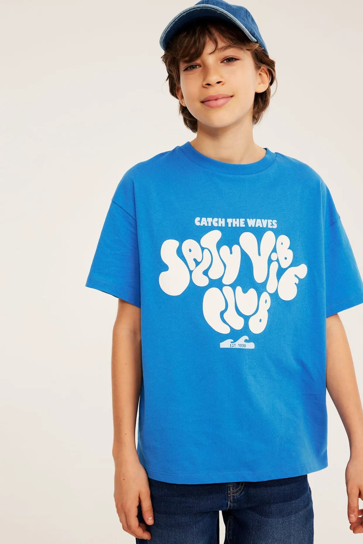 Oversized T-skjorte med trykt motiv