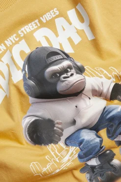 Oversize T-skjorte med gorillatrykk foran