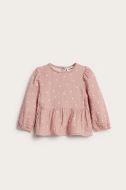 Peplumbluse for baby i myk musselin