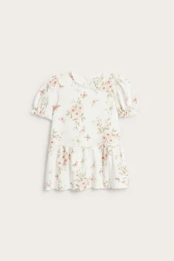 Peplum-topp med blomster og sommerfugler