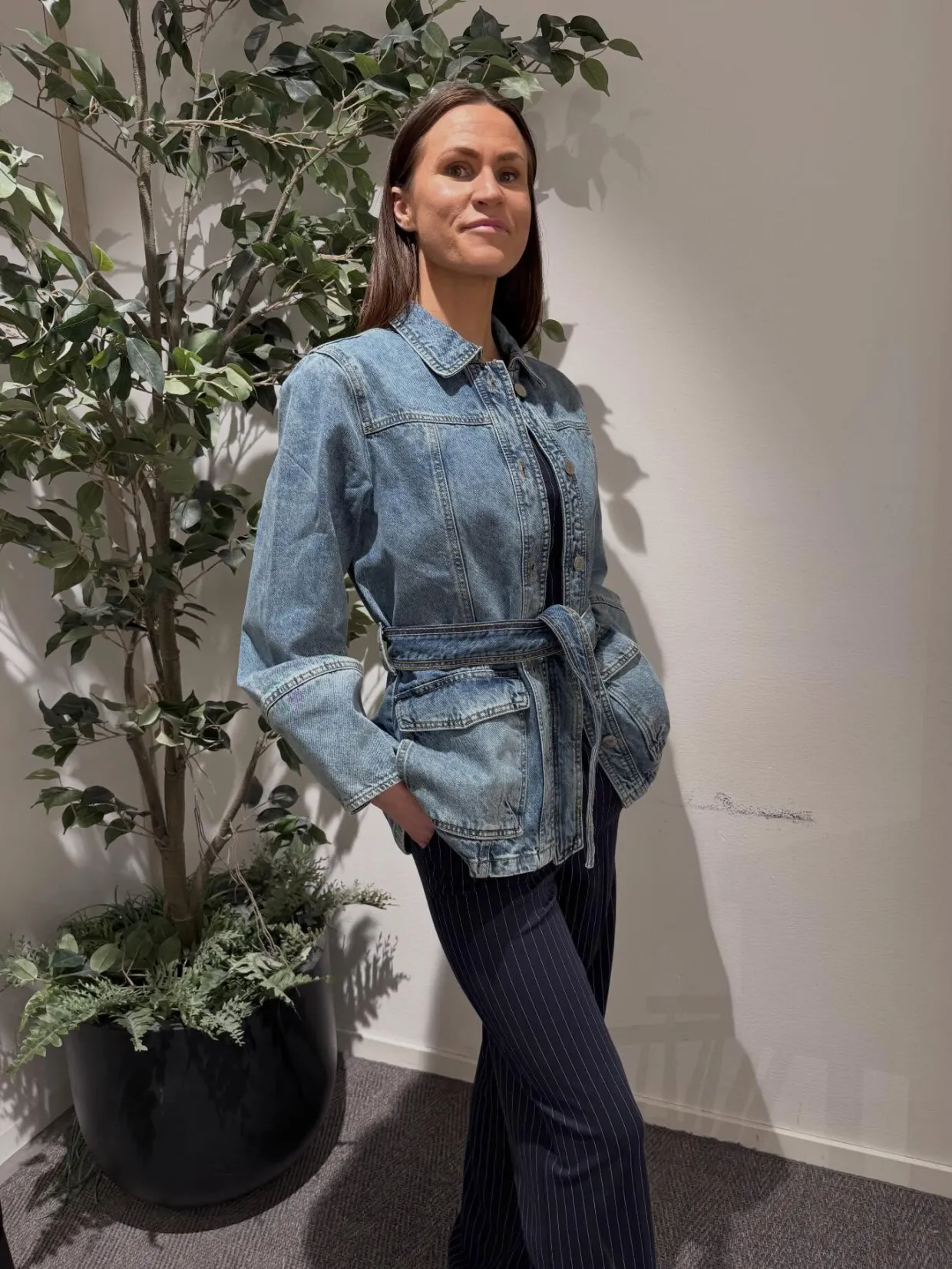 Pinstripete dressbukser