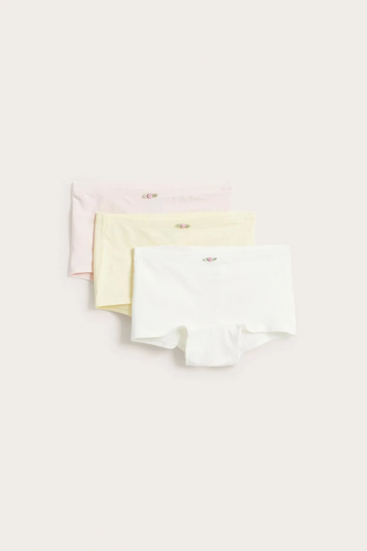 3-pk. boxere med rosa applikasjon