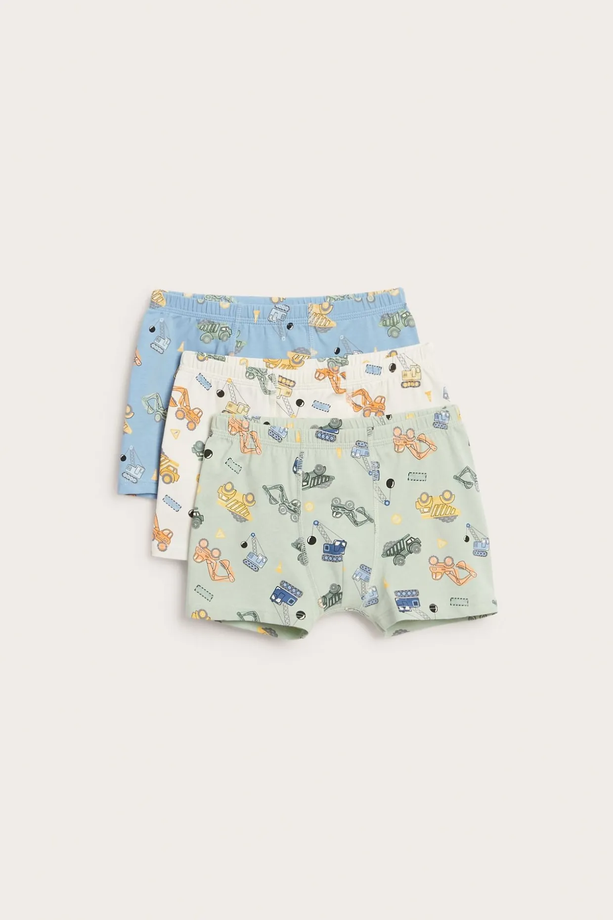 3-pk. boxershorts med anleggsmaskiner