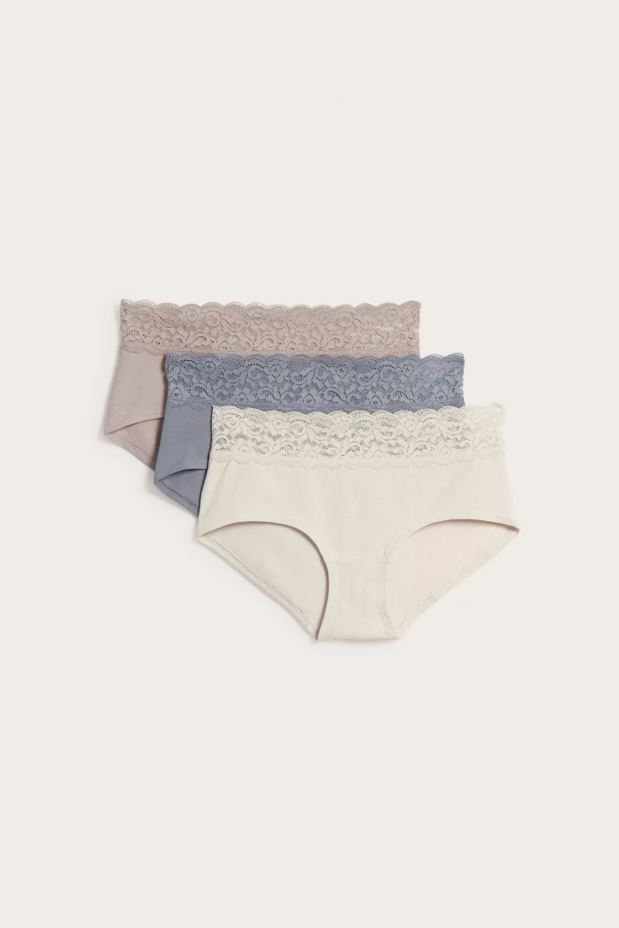 3-pk. hipstertruser i bomull