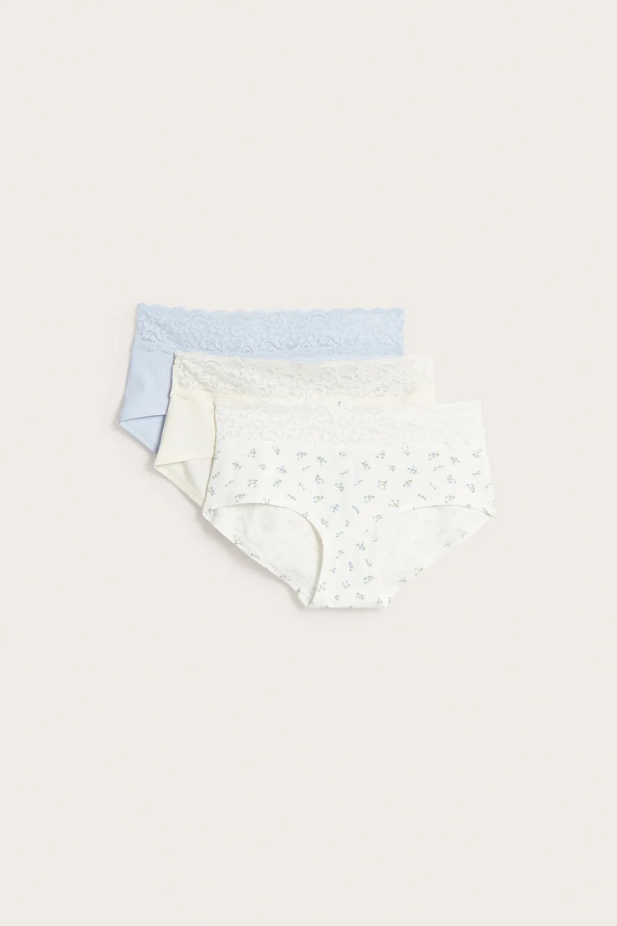 3-pk. hipstertruser i bomull