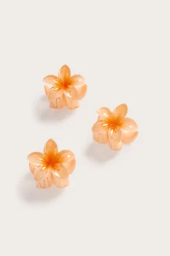 3-pk. hårspenner i blomsterform