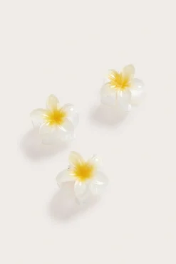 3-pk. hårspenner i blomsterform